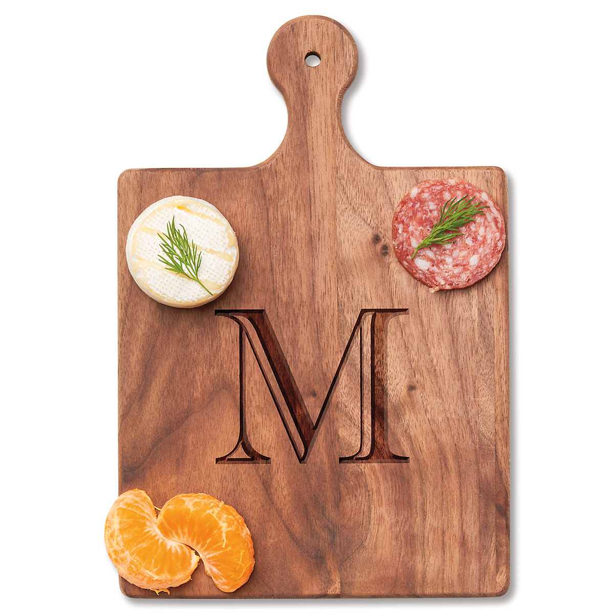 Charcuterie Artisan Black Walnut Board Initial Lillian Vernon