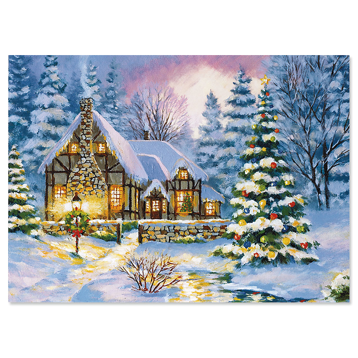 Winter Cottage Christmas Cards - Personalized | Lillian Vernon