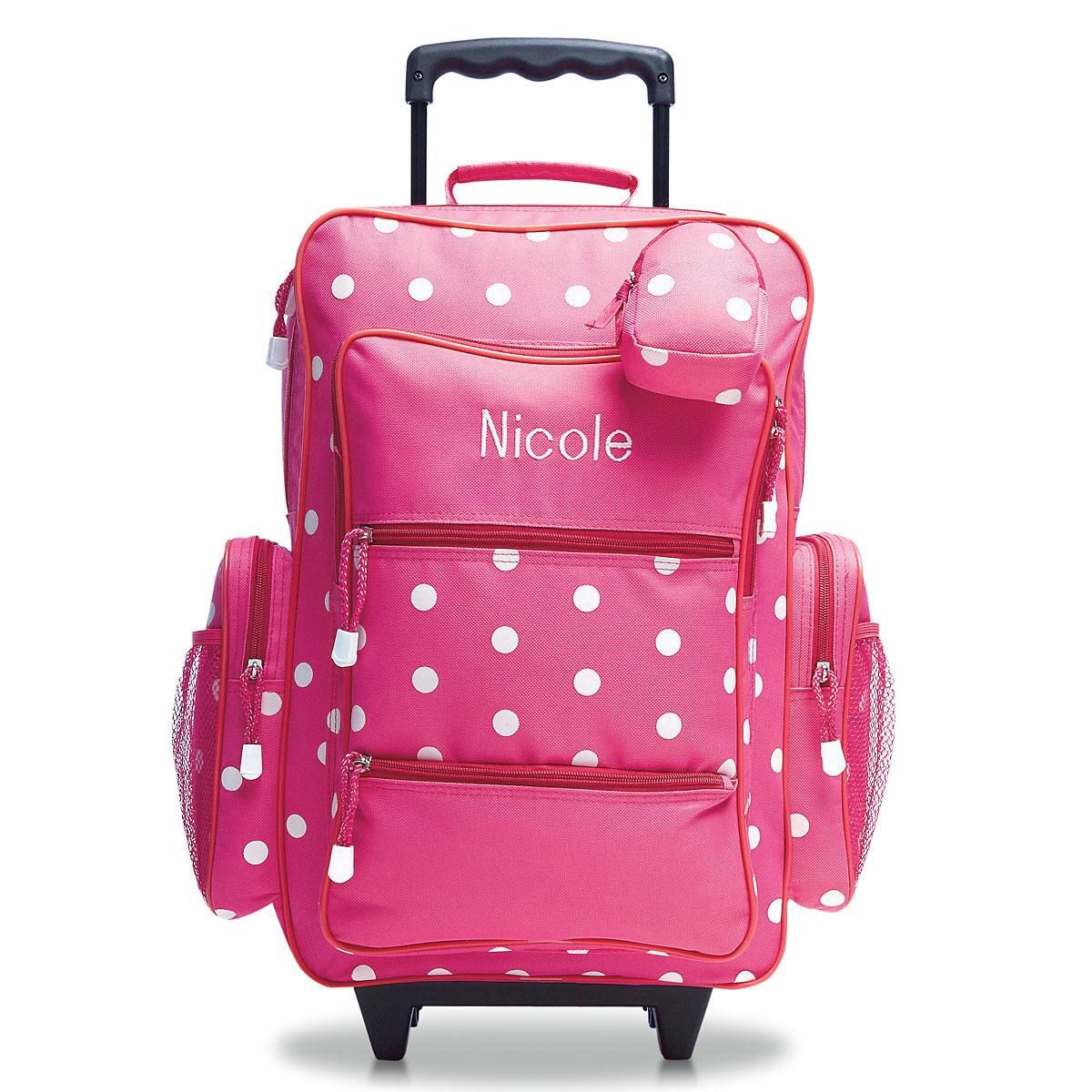 rolling luggage pink