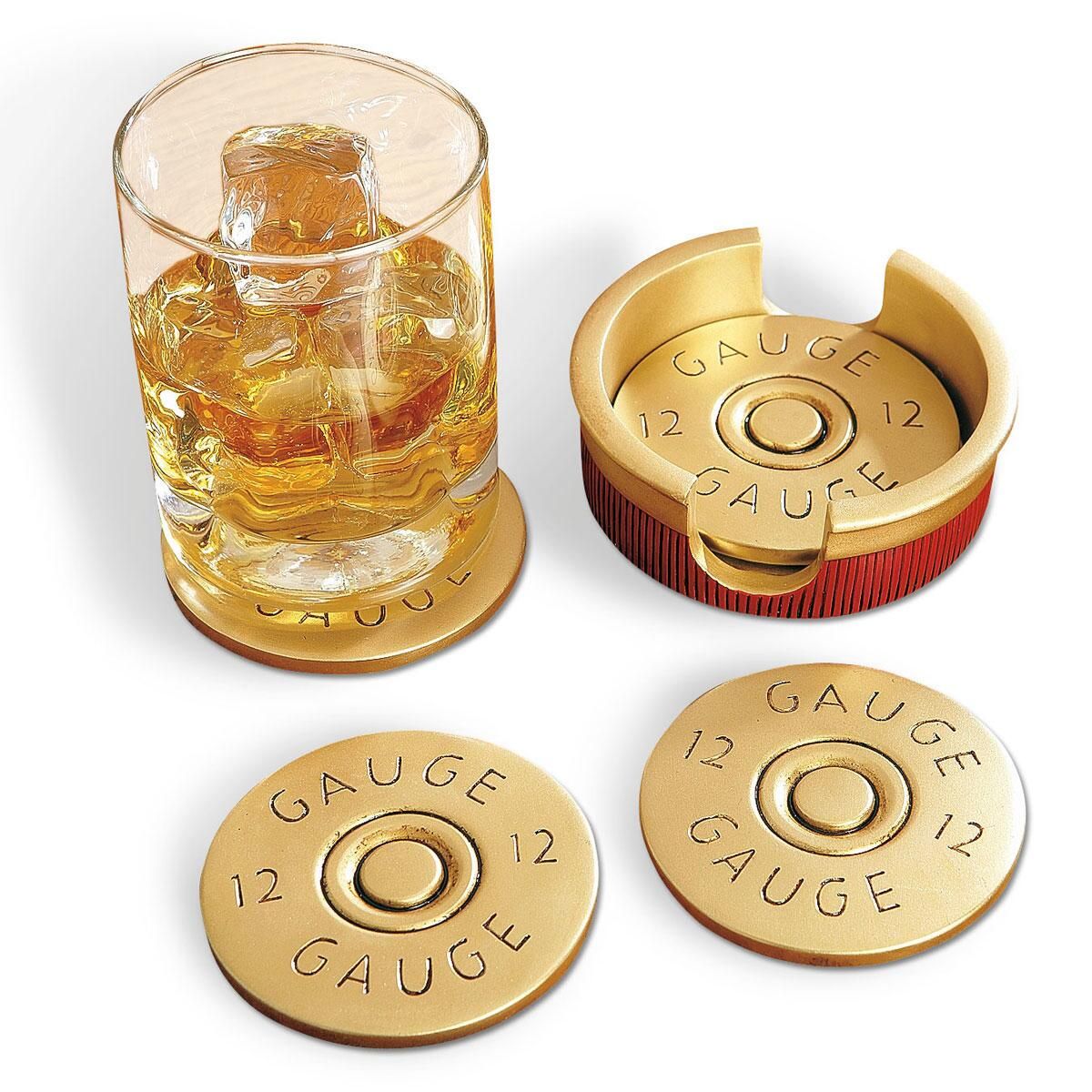 Bullet Cap 12-Gauge Coasters by Lillian Vernon