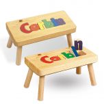 Personalized Wooden Puzzle Step Stool