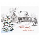 Winter Home Religious Christmas Cards