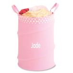 Pink Collapsible Personalized  Laundry Tote