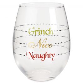 Holiday Grinch Stemless Wine Glass