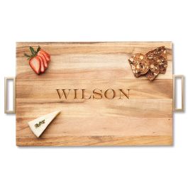 Charcuterie Acacia Board with Gold Handles - Name