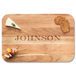 Charcuterie Modern Rounded Rectangle Acacia Board - Name