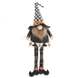 Dangle Legs Halloween Checkered Gnome