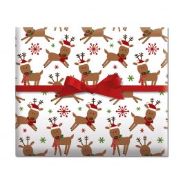 Merry Reindeer Jumbo Rolled Gift Wrap