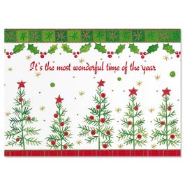 Whimsy Trees Christmas Card - Nonpersonalized