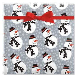 Snazzy Snowman Jumbo Rolled Gift Wrap