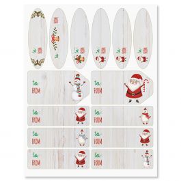 Santa & Friends Gift Wrap To/From Labels