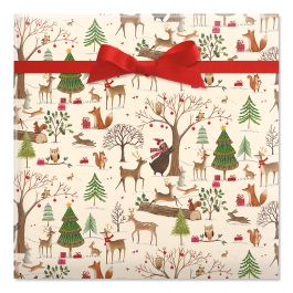 Christmas Woods Jumbo Rolled Gift Wrap