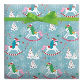 Unicorn Yuletide Jumbo Rolled Gift Wrap