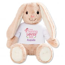 Somebunny Loves You Personalized Bunny Pink