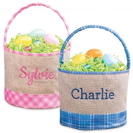 Personalized Large Burlap Basket