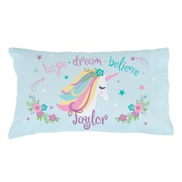 Rainbow  Unicorn Dreams Personalised Pillow Case Great Christmas  gift 