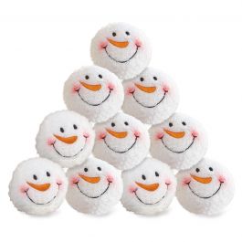 10 Snowman Face Snow Balls