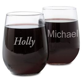 Stemless Wine Glass with Name