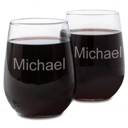 Stemless Wine Glass with Name