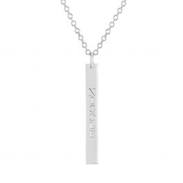 Personalized Bridgett Vertical Bar Sterling Silver Necklace