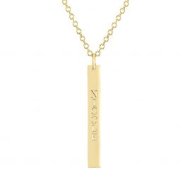 Personalized Bridgett Vertical Bar Gold Vermeil Necklace