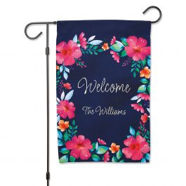 Personalized Floral Welcome Garden Flag