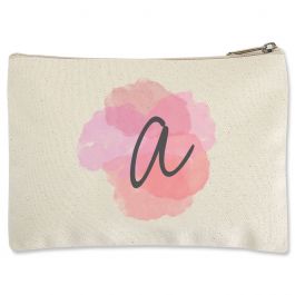 Watercolor Initial Zippered Pouch - Small