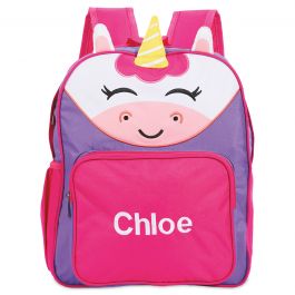 happy unicorn personalized backpack