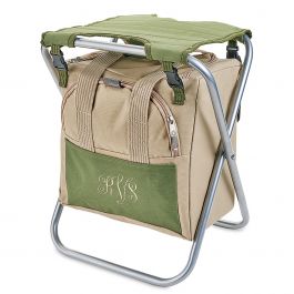 Personalized Garden Seat Foldable with Tools - Script Monogram 