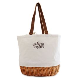 Personalized Coronado Canvas & Willow Basket - Monogram