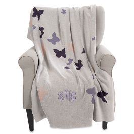 Butterfly Love Personalized Blanket - Monogram
