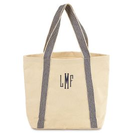 Blue Great Stripes Personalized Tote Bag