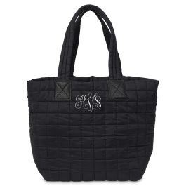 Ezra Personalized Black Tote - Script Monogram