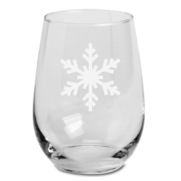 Snowflake Personalized Stemless Holiday Wine Glass