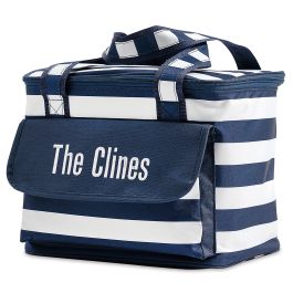 Navy Stripe Personalized Cooler - Name
