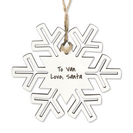 Snowflake Personalized Wood Ornament - 2 Lines