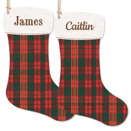 Stocking Personalized Wood Ornament - Name