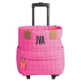 Ezra Personalized Rolling Magenta Tote - Monogram