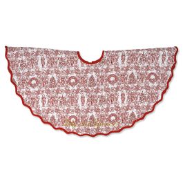 Red Toile Nutcracker Personalized Tree Skirt - Name