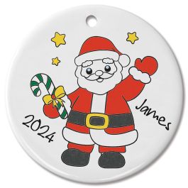 Santa Color Your Own Ornament