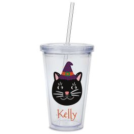 Black Cat Halloween Acrylic Cup