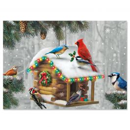 Festive Feathered Friends Christmas Cards - Personalized