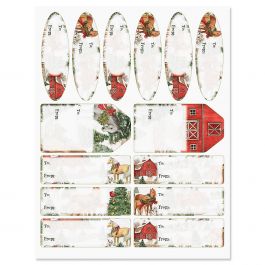 Holiday Horses Gift Wrap To/From Labels