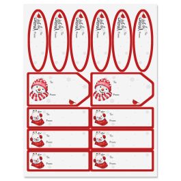 Snow Crew Gift Wrap To/From Labels