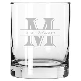 Double Old Fashion Glass - Names Initial