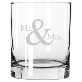 Double Old Fashion Glass - Mr. & Mrs.