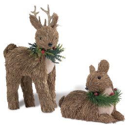 Straw Reindeer - Set of Both