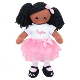 Personalized African American Rag Doll with Tutu