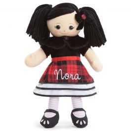 Personalized Asian Rag Doll in Plaid Dress