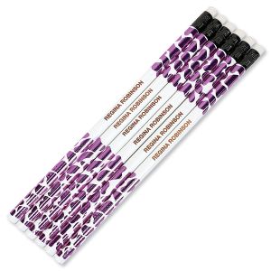 #2 Pink Leopard Personalized Hardwood Pencils